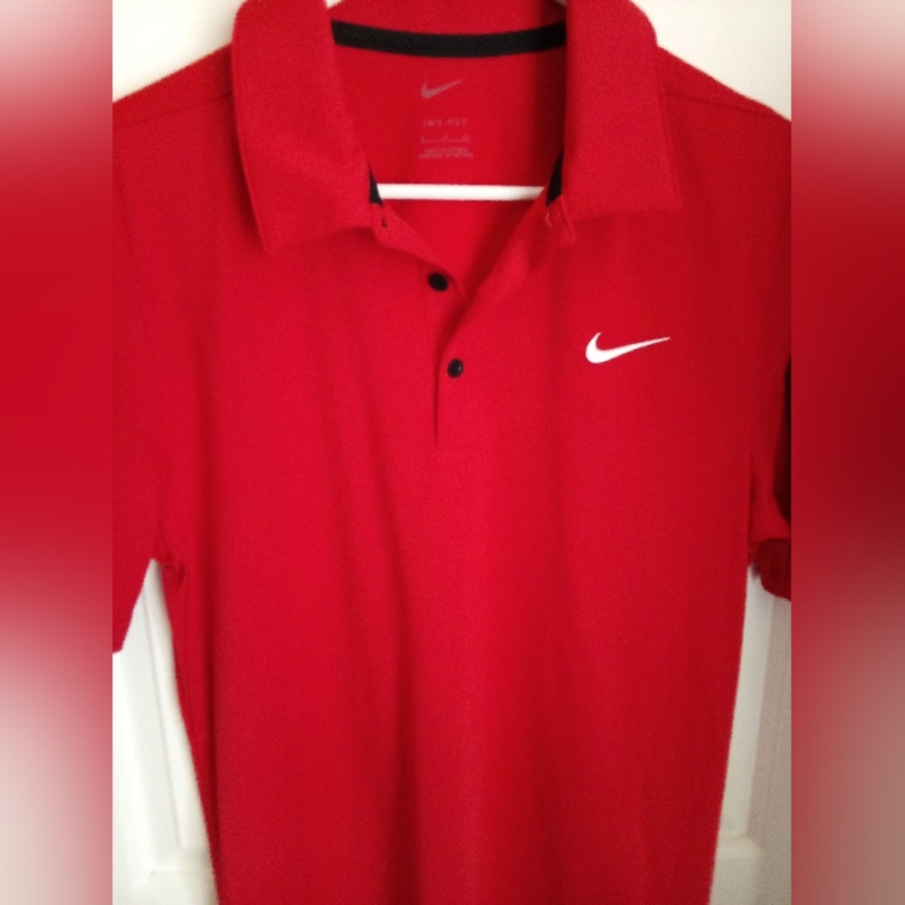 Nike Dri Fit Red Polo Shirt